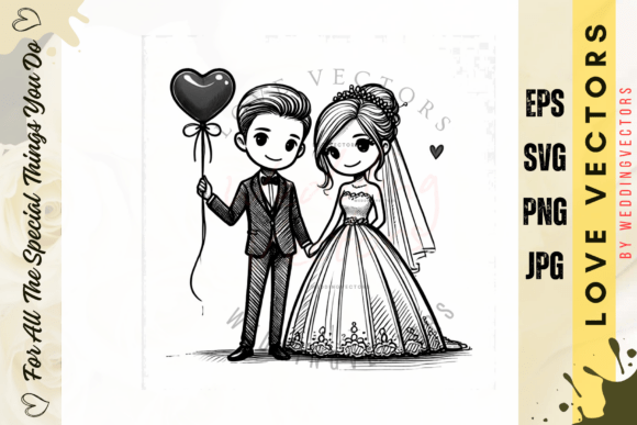 C3675 Wedding Couple and Love Vectors: Your Design's New Best Friend