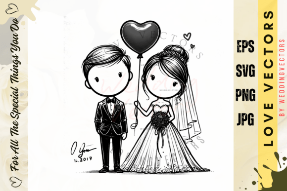 Capturing Matrimonial Bliss with Wedding Couple and Love Vectors - C3711