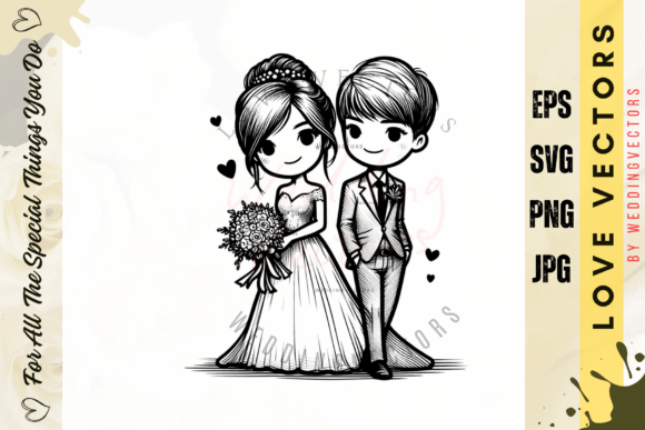 Capturing Romance: The C2629 Wedding Couple and Love Vectors