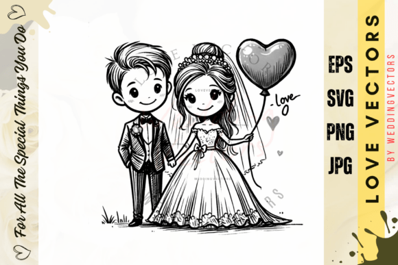 Capturing Romance: The Versatility of Wedding Couple and Love Vectors - C3243