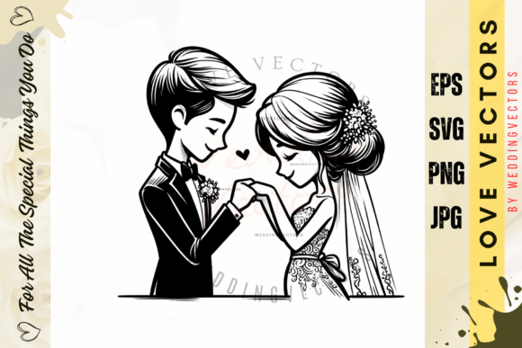 Celebrate Love with Wedding Couple & Love Vectors C3766
