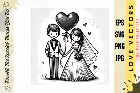 Elevate Your Projects with Wedding Couple and Love Vectors - C3745