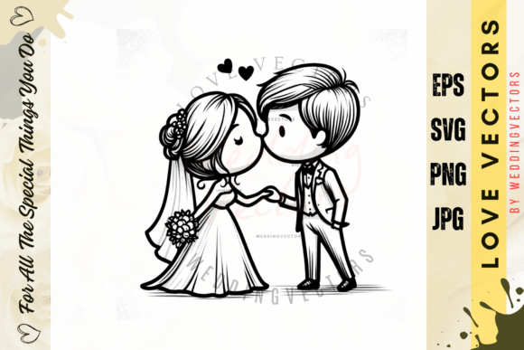 Timeless Romance: Using Wedding Couple and Love Vectors - C3726