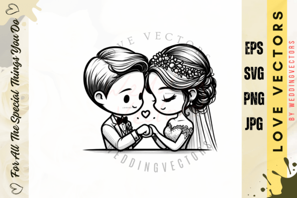 Timeless Romance: Using Wedding Couple and Love Vectors - C3792