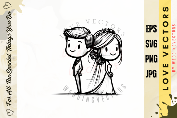 Timeless Romance: Using Wedding Couple and Love Vectors - C3196