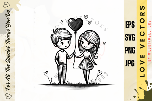 Wedding Couple and Love Vectors - C2640: A Visual Narrative