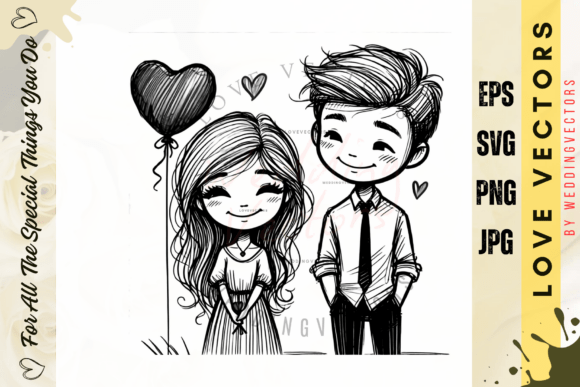 Wedding Couple and Love Vectors - C2704: A Visual Ode to Love