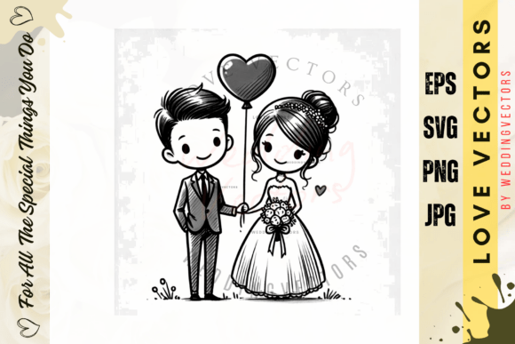 Wedding Couple and Love Vectors - C3191: A Designer's Guide to Romantic Branding