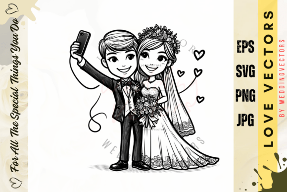 Wedding Couple and Love Vectors - C3192: Design Guide