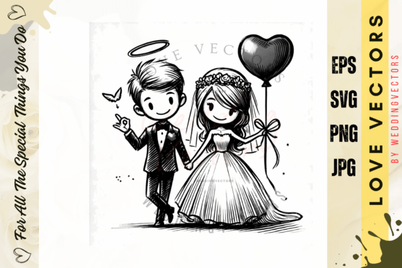 Wedding Couple and Love Vectors - C3213: Design Assets for Romance