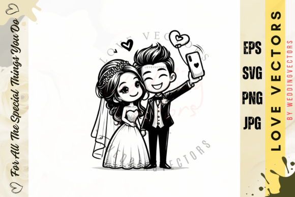 Wedding Couple and Love Vectors - C3236: Capturing Romance