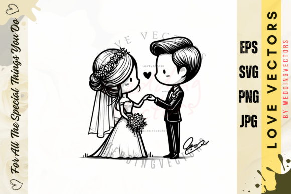 Wedding Couple and Love Vectors - C3694: Capturing Romance