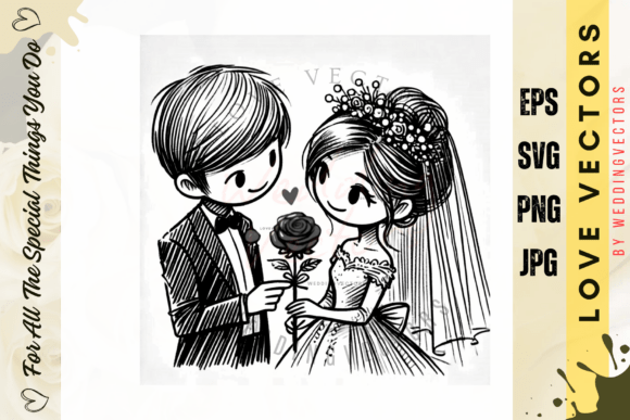 Wedding Couple and Love Vectors - C374: Capturing Matrimonial Bliss