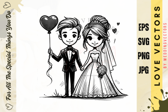 Wedding Couple and Love Vectors - C3749: A Designer's Guide to Romantic Assets