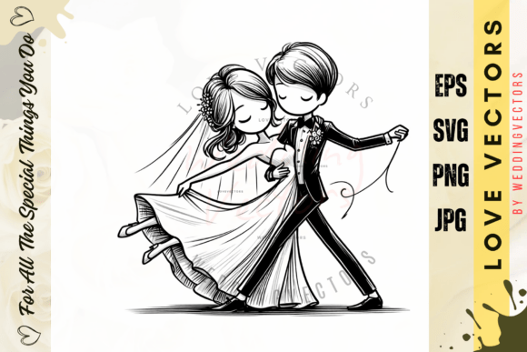 Wedding Couple and Love Vectors - C3778: Designing with Heart