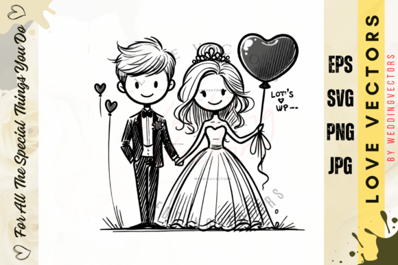 Wedding Couple and Love Vectors - C3807: A Sentimental Design Collection