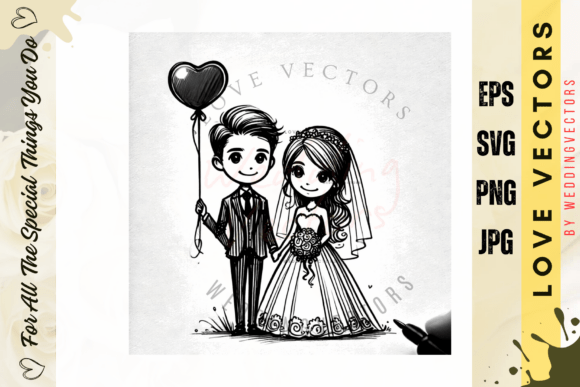 Wedding Couple and Love Vectors: Modern Romance in Design