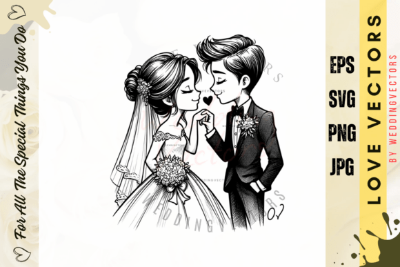 Wedding Couple and Love Vectors: Timeless Design Assets