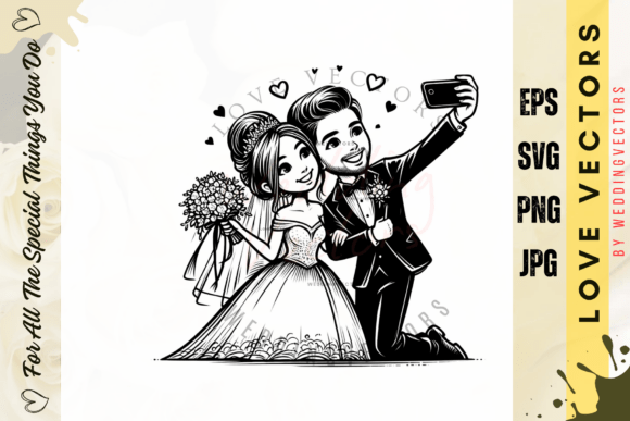 Wedding Couple & Love Vectors C3212: A Timeless Design Asset